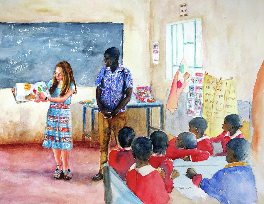 A Classroom in Africa Painting by Carlin Blahnik CarlinArtWatercolor