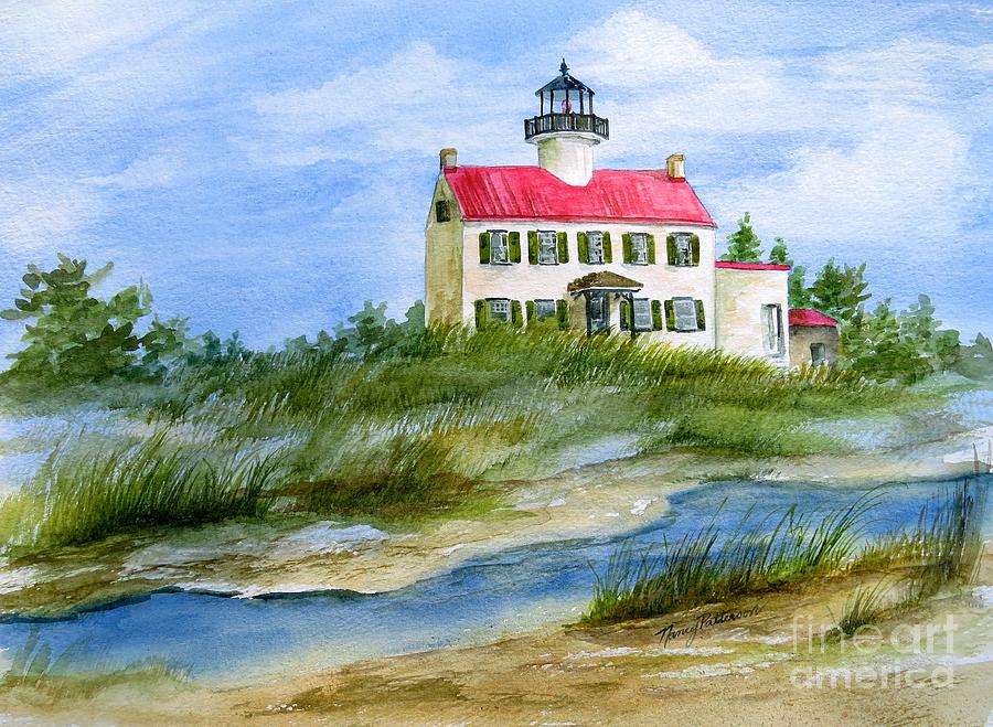 A Clear Day at East Point Lighthouse Painting by Nancy Patterson
