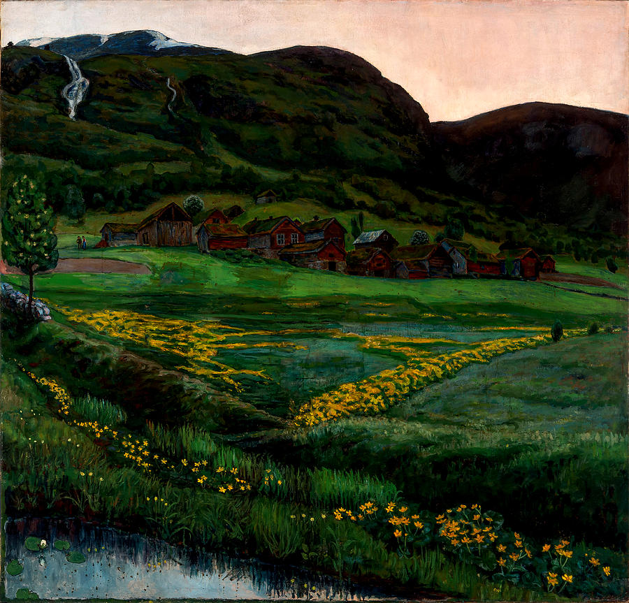 Nikolai Astrup Painting - A Clear Night in June by Nikolai Astrup