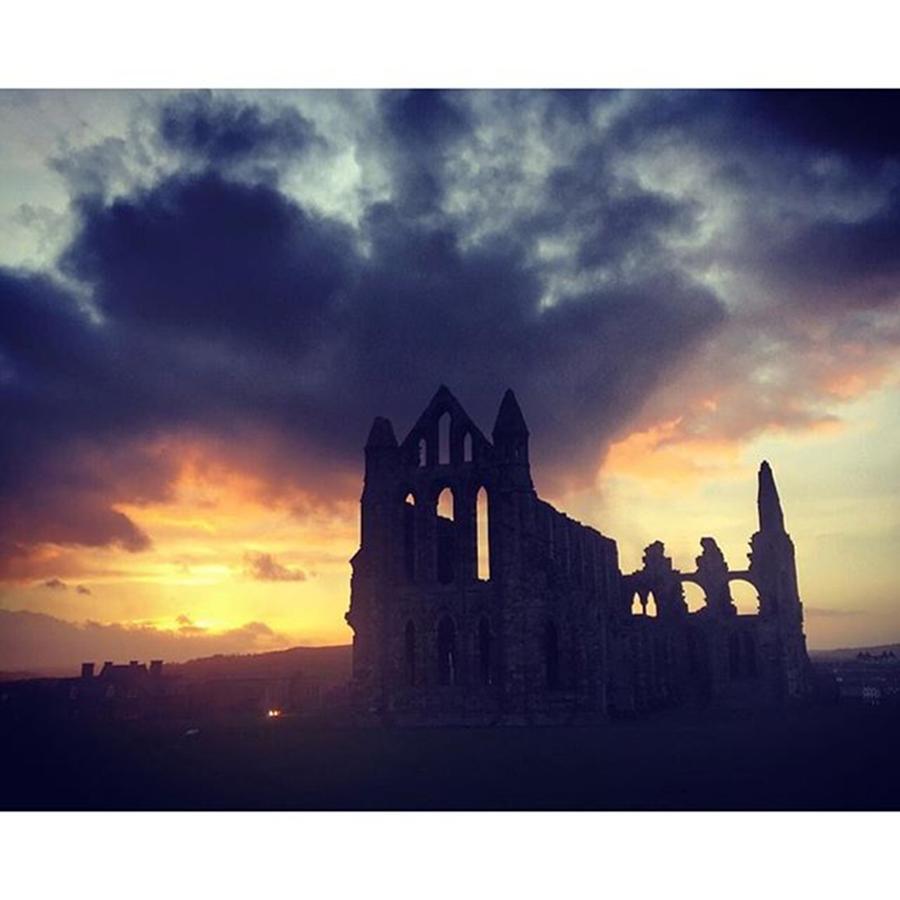 Sunset Photograph - A Closer View Of The Abbey As The Sun by Rebecca Bromwich