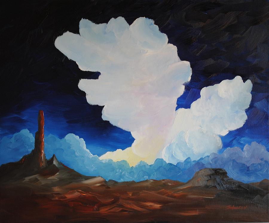 A Cloud hangs over Monument Valley Painting by John Johnson
