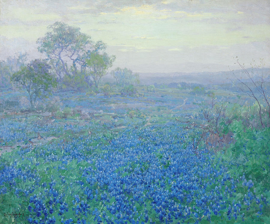 A Cloudy Day Bluebonnets Near San Antonio Texas Painting By Julian Onderdonk