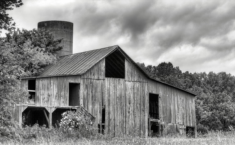 Farm Photograph - A Cloudy Day BW by JC Findley