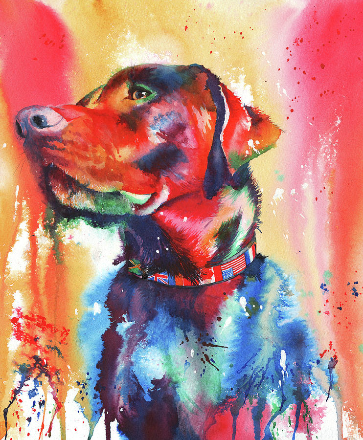 A Coat of Many Colours - Labrador Painting by Peter Williams