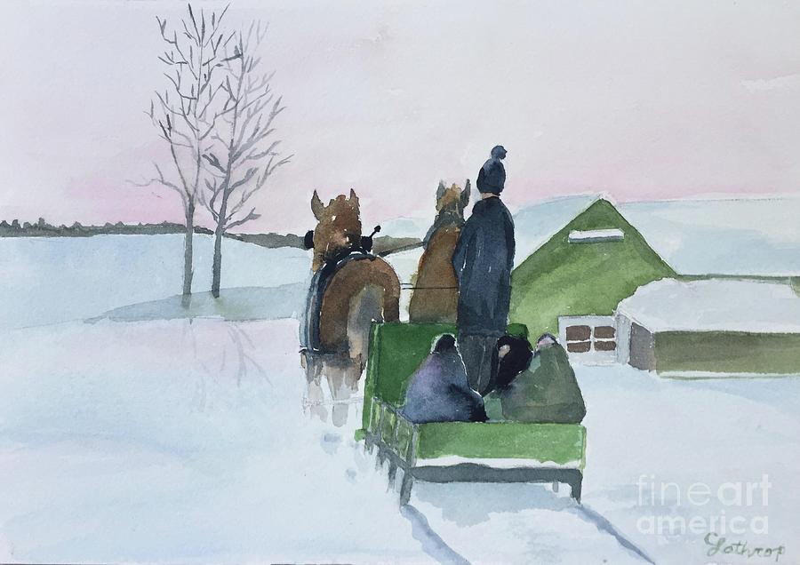 A Cold Ride Painting by Christine Lathrop