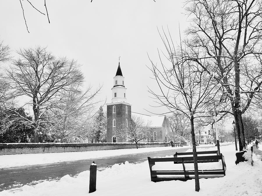 A Colonial Winter Snow Photograph by Rachel Morrison