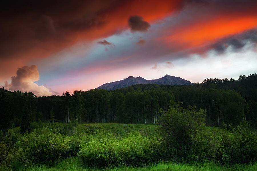 A Colorado Mountain Sunset Photograph by John De Bord