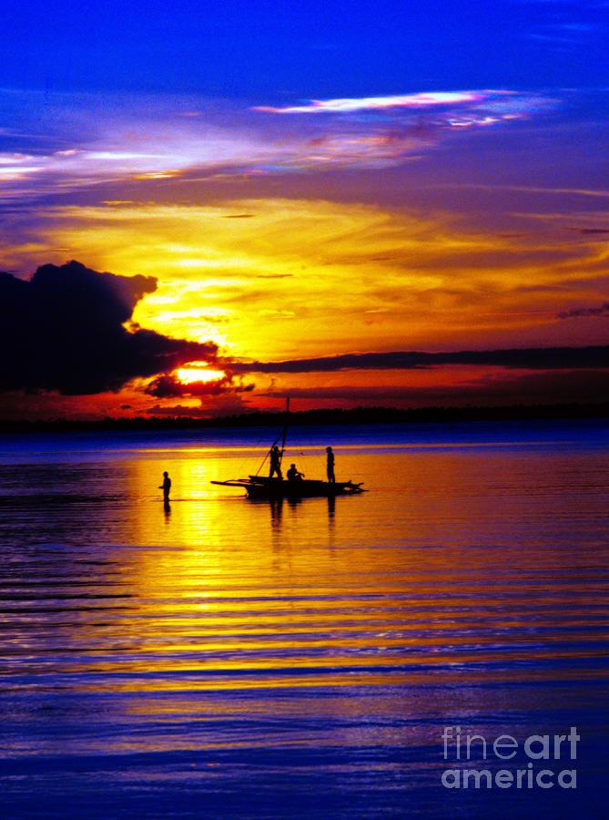 Colorful Golden Fishermen Sunset Vertical Photograph by James BO Insogna