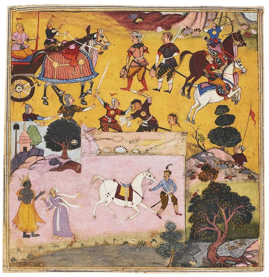 A composite illustration from the Razmnama Painting by Eastern Accents