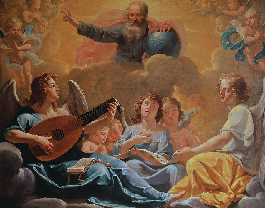 Philippe De Champaigne Painting - A Concert of Angels by Philippe de Champaigne