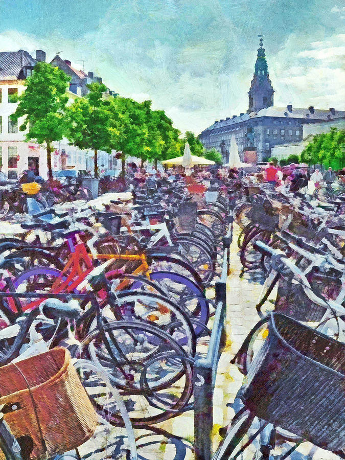 A Copenhagen Parking Lot Digital Art by Digital Photographic Arts