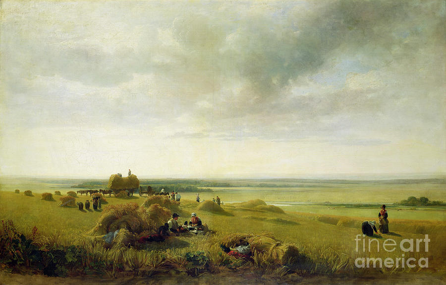 Farm Painting - A Corn Field by Peter de Wint