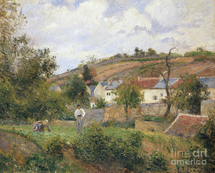 A Corner of le Hermitage, Pontoise, 1878 Painting by Camille Pissarro