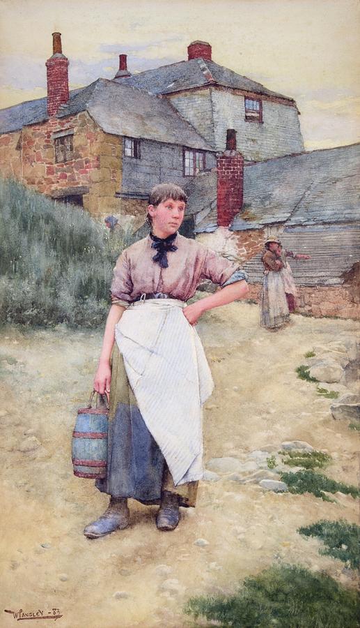 Walter Langley Painting - A Cornish Village Maiden by MotionAge Designs
