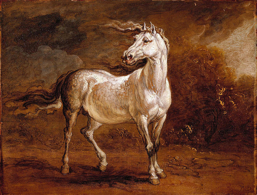 A Cossack Horse in a Landscape Painting by James Ward