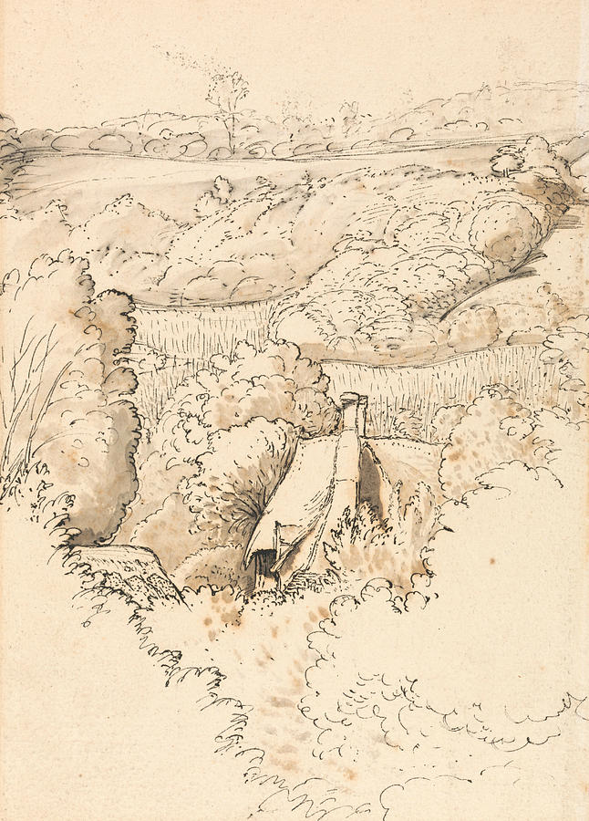A Cottage among Trees, Shoreham Drawing by Samuel Palmer