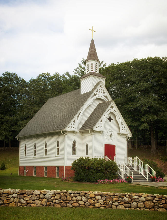 Flower Photograph - A Country Church In Connecticut by Mountain Dreams