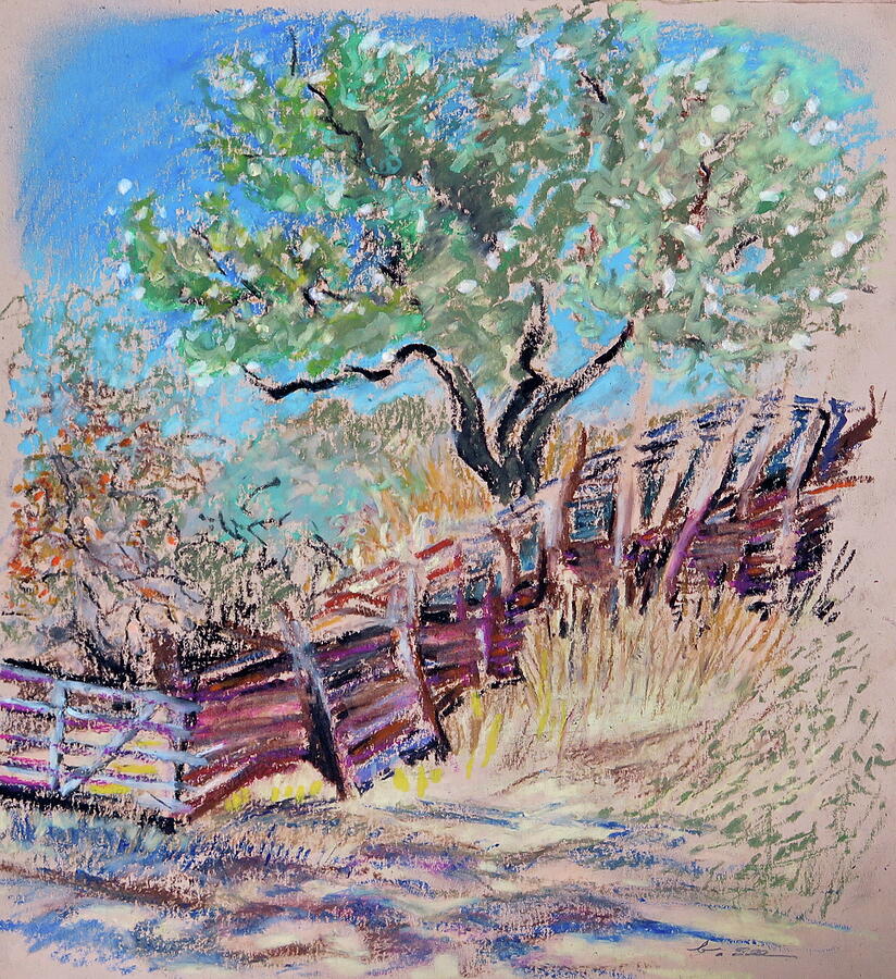 Tree Mixed Media - A Country Corral by Bonnie See