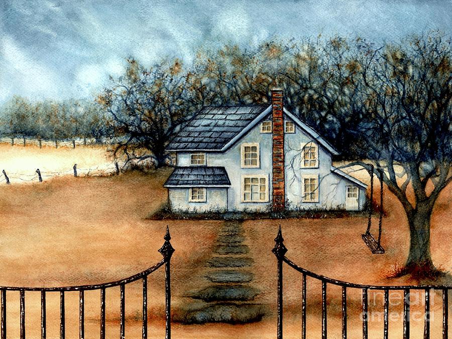 Fall Painting - A country Home by Janine Riley