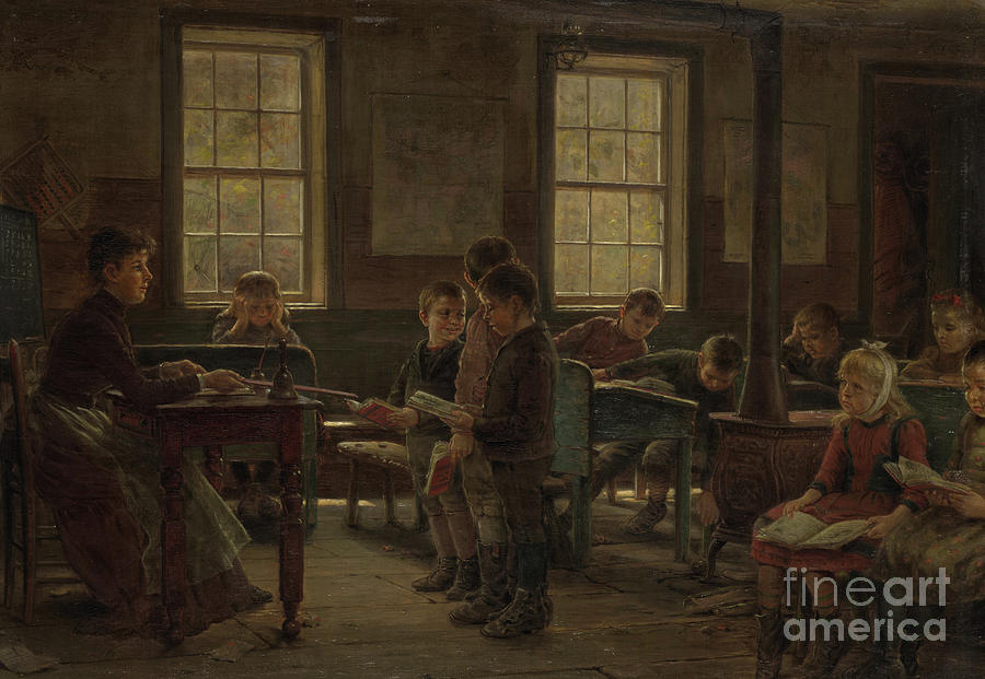 A Country School Painting by Edward Lamson Henry