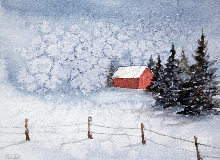 A Country Winter Painting by Rebecca Davis