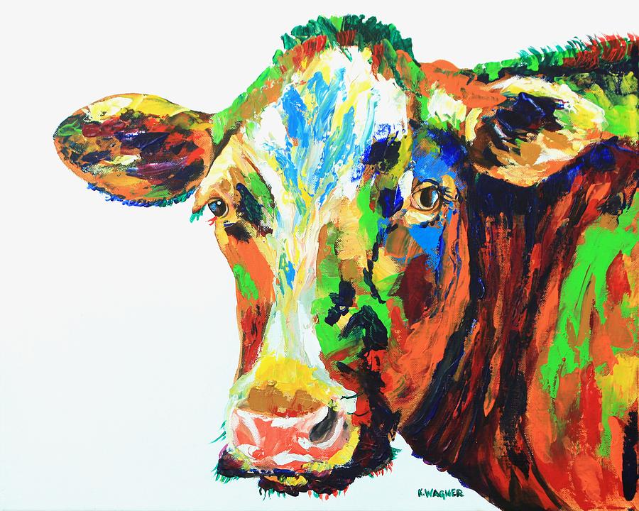 A Cow of Many Colors Painting by Karl Wagner