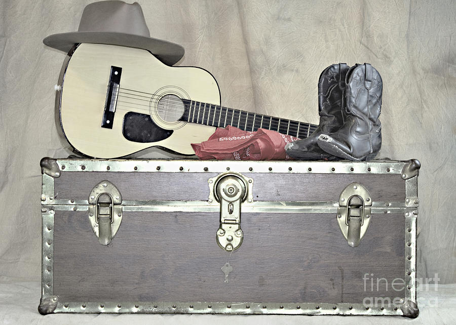 A Cowboys Trunk Treasures Photograph by Sherry Hallemeier
