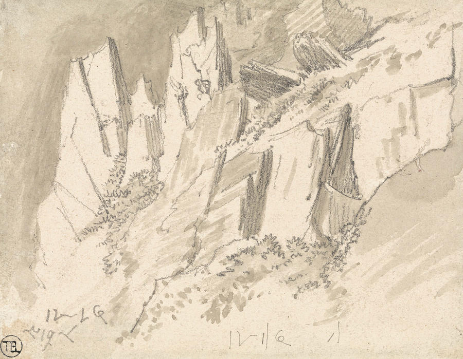 A Craggy Hillside Drawing by James Ward - Fine Art America