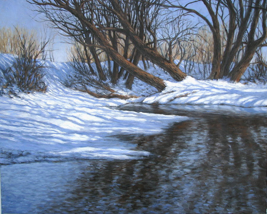 A Creek in Winter Painting by Stephen Howell