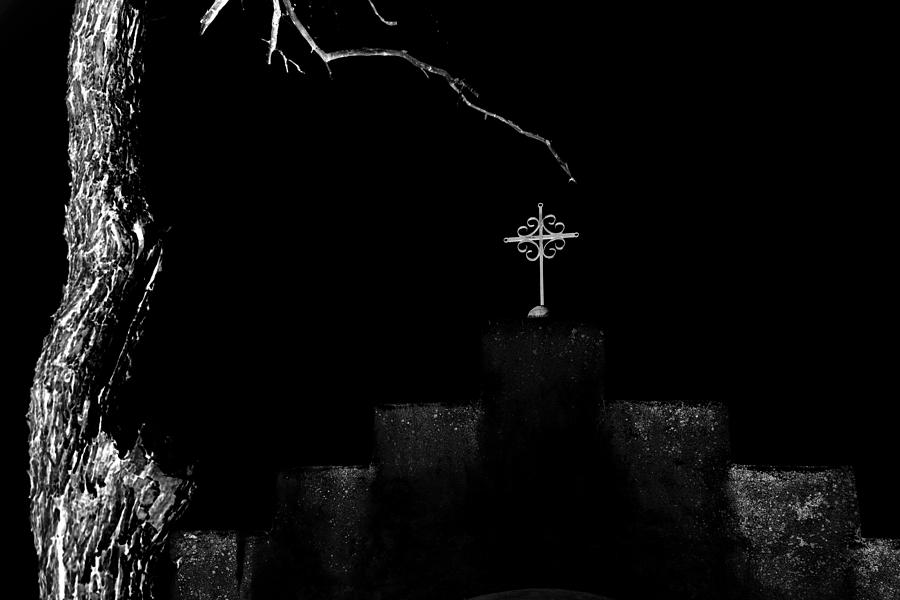 A Cross in the Dark Photograph by Mary Bedy