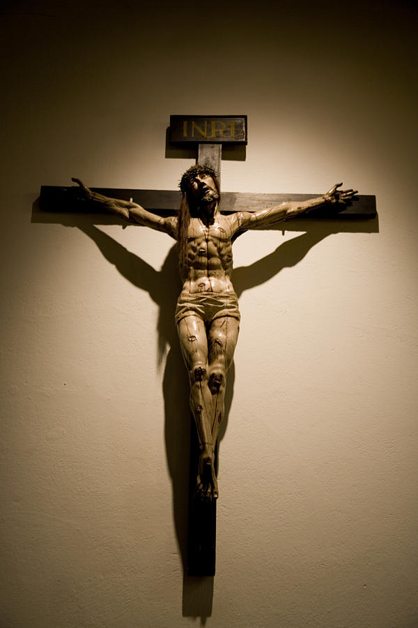 A Crucifix In The Old Saint Francis Photograph by Stephen St. John