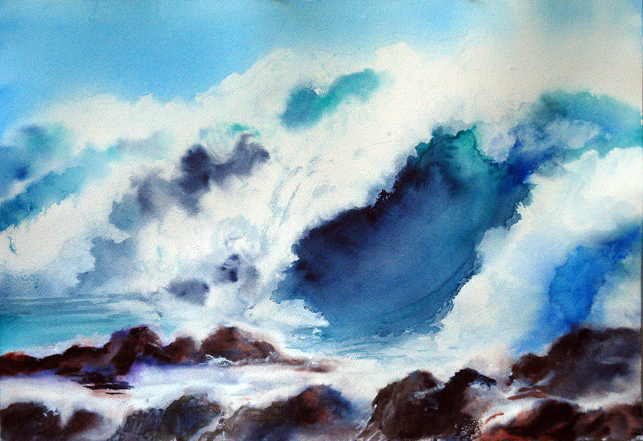 Surf Painting - A Crusher Wave by Arlene Woo