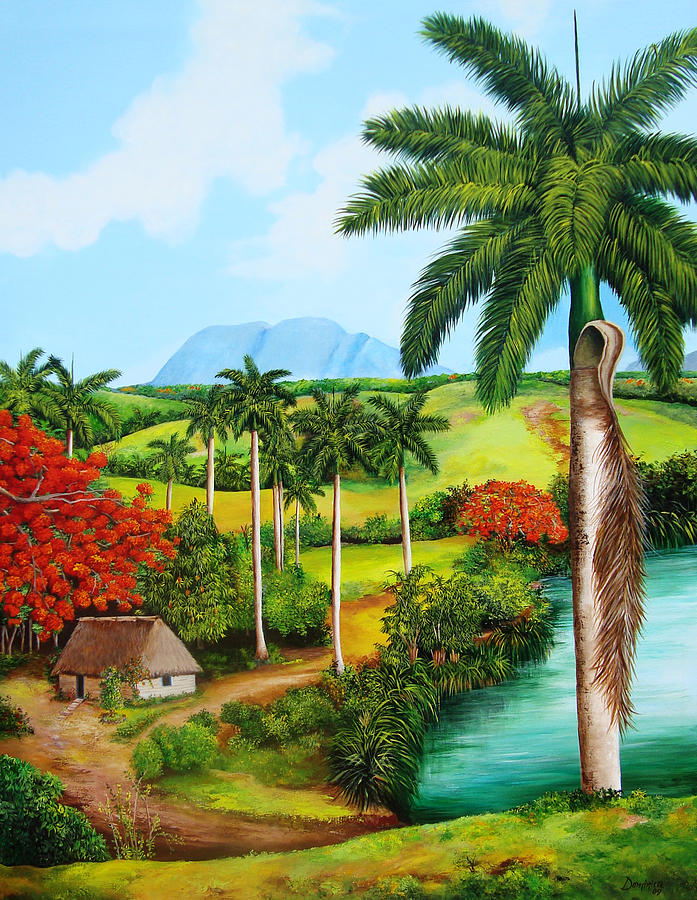 Landscape Painting - A Cuban Valley by Dominica Alcantara