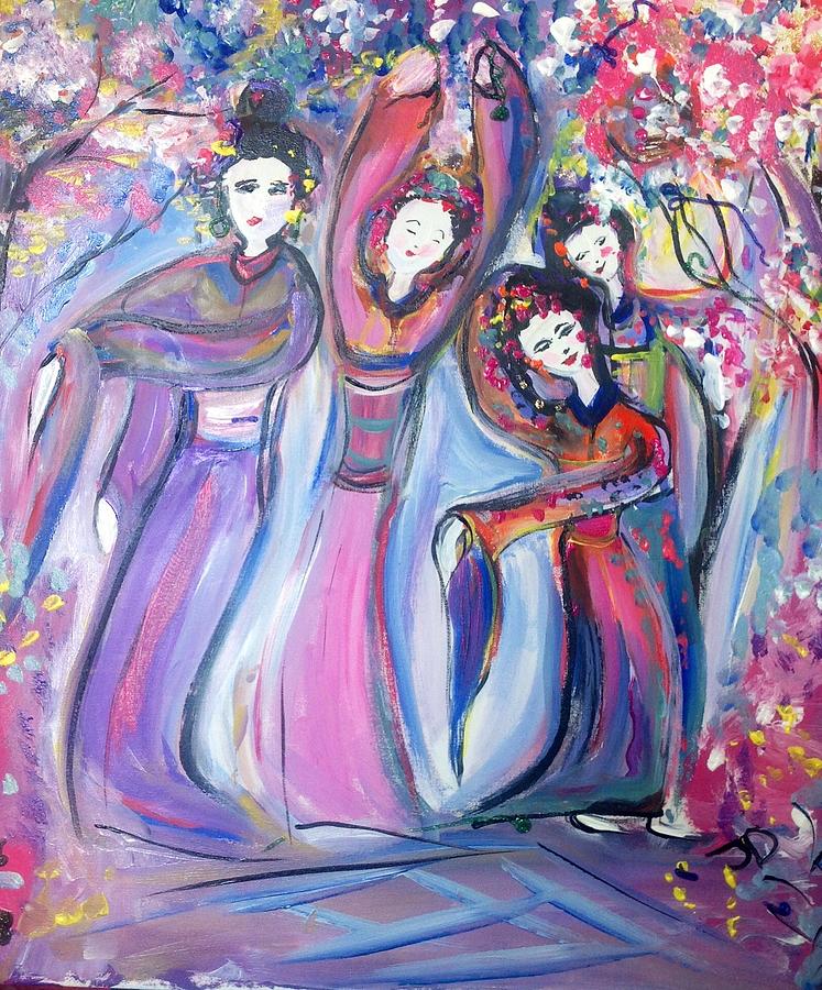 A dance of love and friendship  Painting by Judith Desrosiers