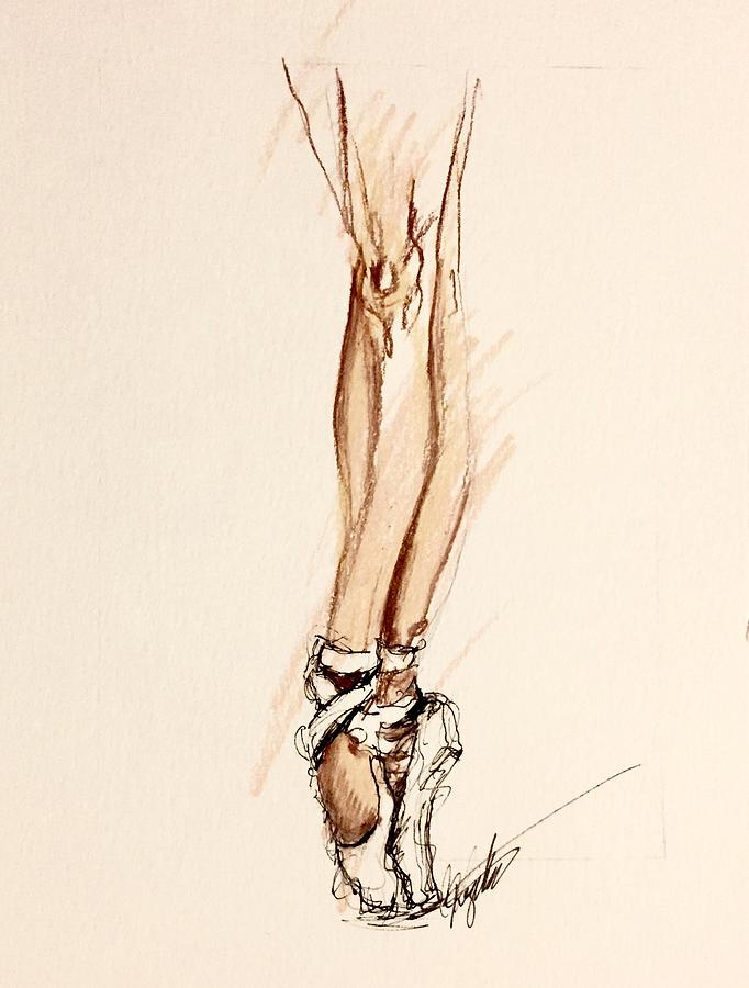 A Dancers Legs  Drawing by C F Legette