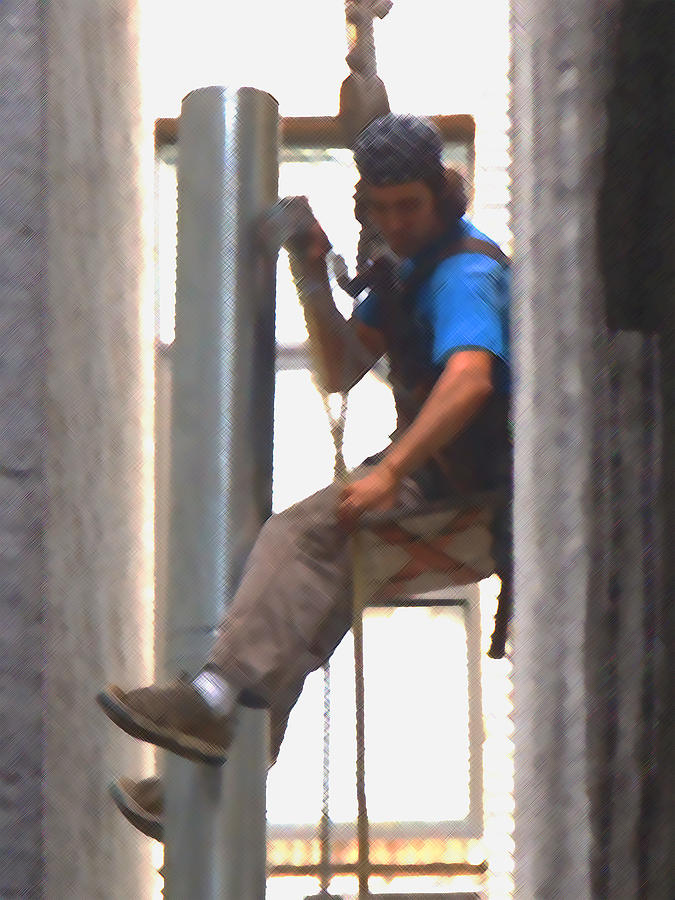 A Dangling Pipefitter Photograph by Stan  Magnan