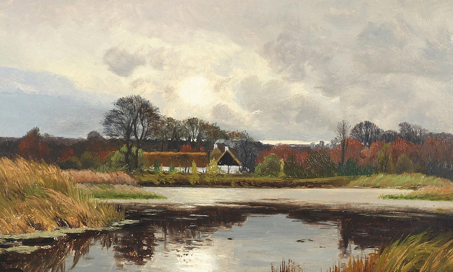 A Danish Autumn Landscape Painting by Thorvald Niss