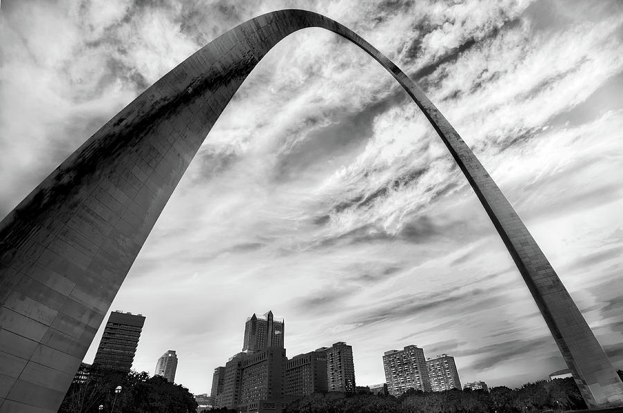 A Dark Saint Louis Skyline - The Arch Photograph by Gregory Ballos