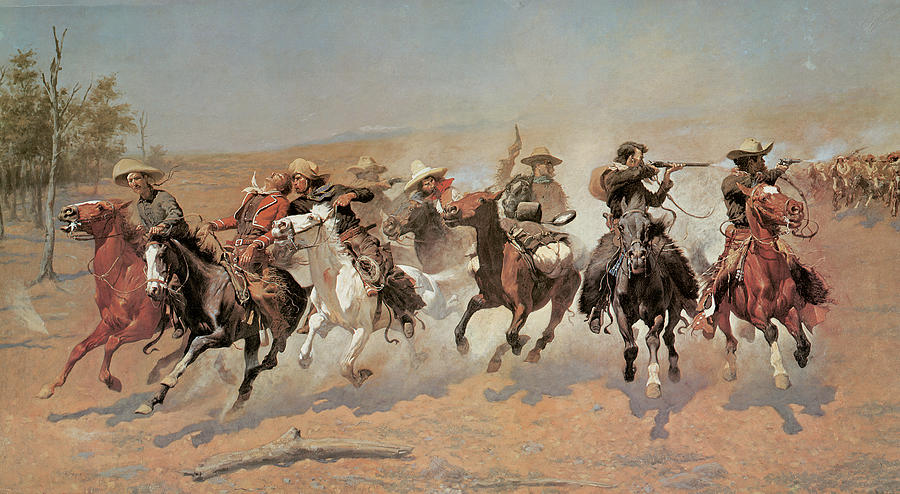 Frederic Remington Painting - A Dash for the Timber by Frederic Remington