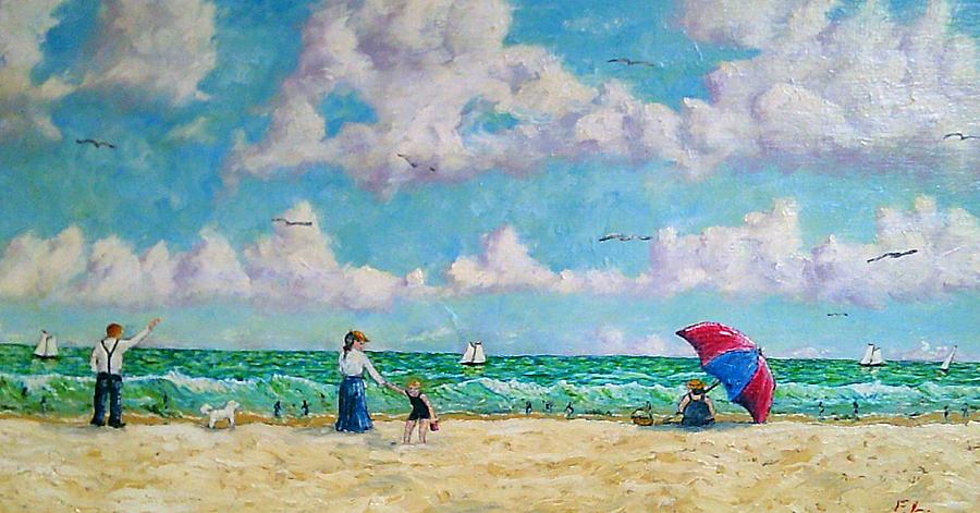 A day at the beach Painting by Frank Morrison