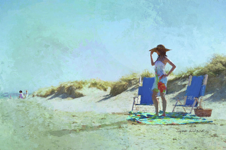 A Day at the Beach Digital Art by Jayne Wilson