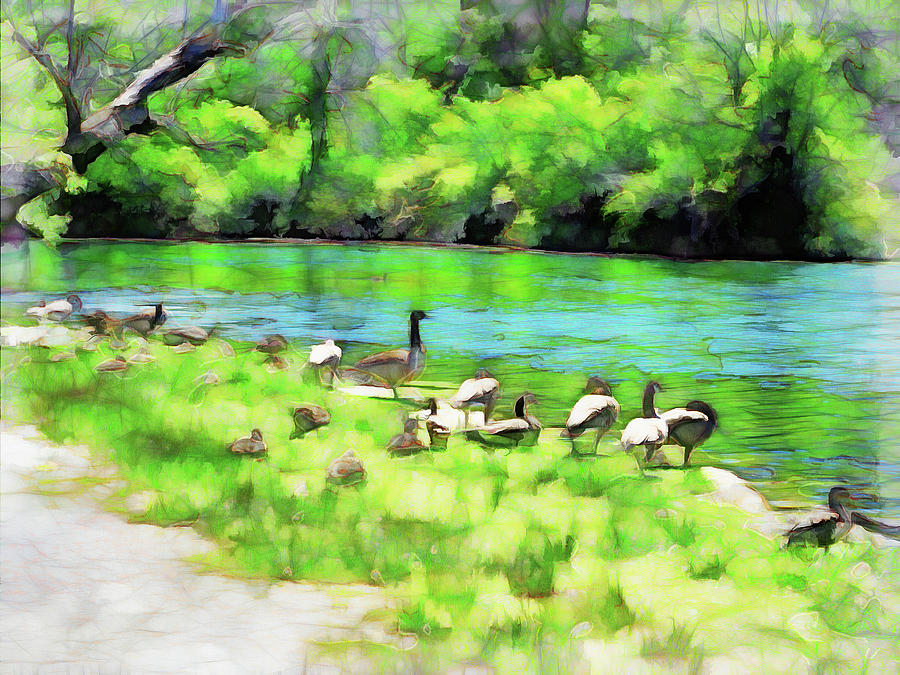 A Day At The Beach Digital Art by Leslie Montgomery