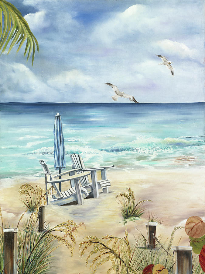 A Day at the Beach Painting by Sue Appleton Dayton