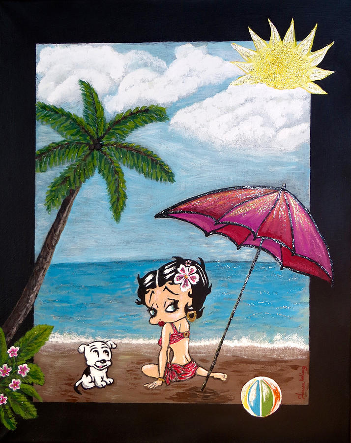 Flower Painting - A Day at the Beach by Teresa Wing