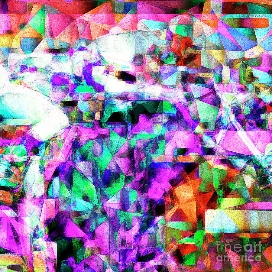 A Day At The Horse Race Track in Abstract Cubism 20170329 square Photograph by Wingsdomain Art and Photography