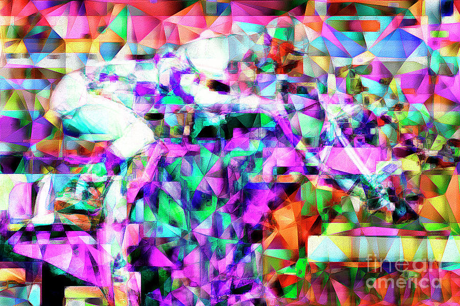 A Day At The Horse Race Track in Abstract Cubism 20170329 Photograph by Wingsdomain Art and Photography