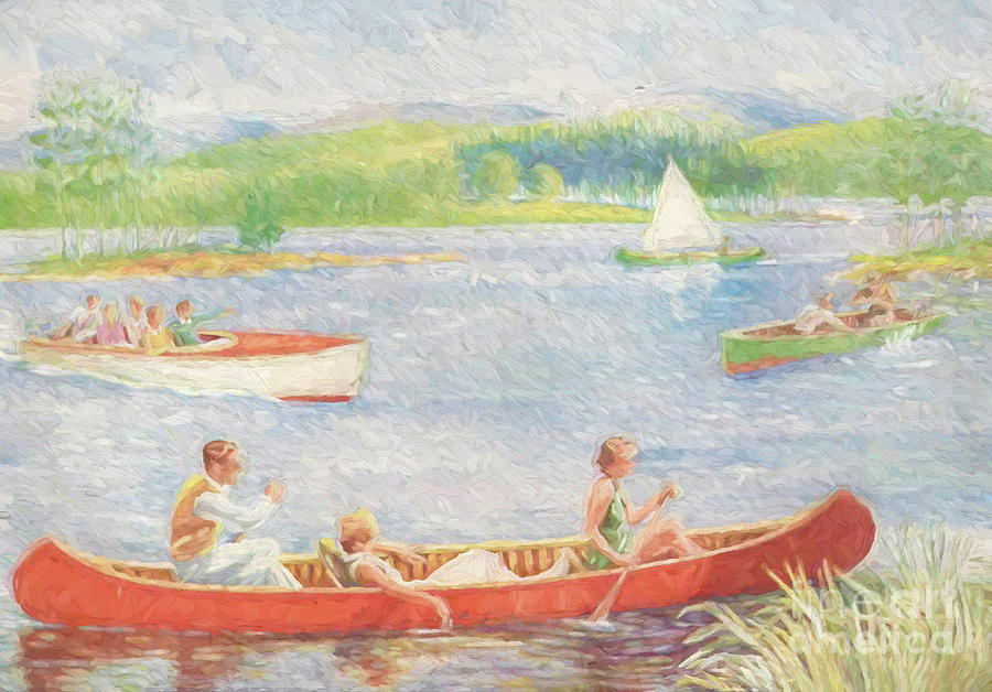 A Day At The Lake Painting by Steven Parker
