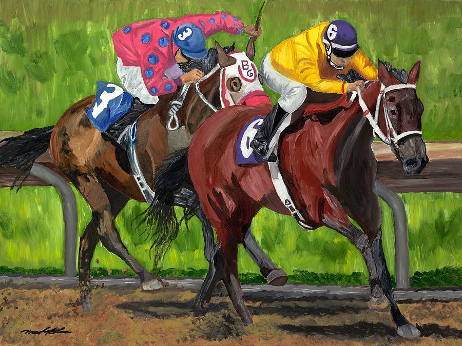 Horse Painting - A Day At The Races by Michael Lee