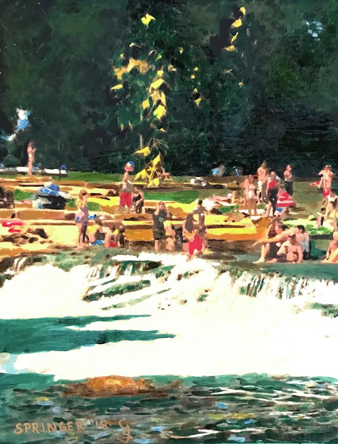 A Day at the San Marcos River Painting by Gary Springer
