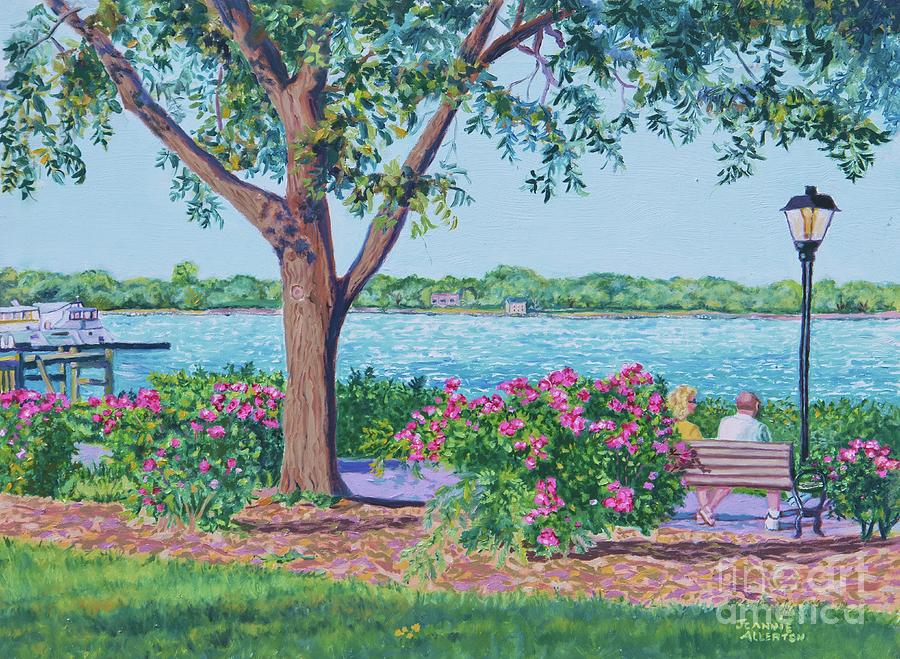 A Day by the Bay in Havre de Grace Painting by Jeannie Allerton